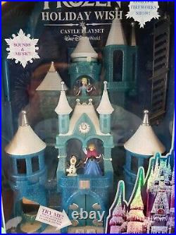 NIB Frozen Holiday Wish Walt Disney World Castle Play Toy Set Elsa Anna Olaf