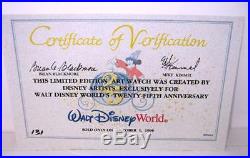 NIOB 25th Anniversary WALT DISNEY WORLD Watch Sold ONLY10/01/1996 CertificateEL1