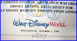 NIOB 25th Anniversary WALT DISNEY WORLD Watch Sold ONLY10/01/1996 CertificateEL1