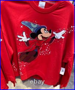 NWT! 2025 Disney Parks Walt Disney World Red Sorcerer Mickey Pullover Ladies L