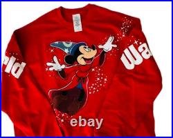 NWT! 2025 Disney Parks Walt Disney World Red Sorcerer Mickey Pullover Ladies L