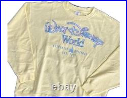 NWT! 2026 Disney Parks Walt Disney World Butter Yellow Floral Pullover Large
