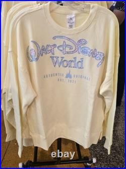 NWT! 2026 Disney Parks Walt Disney World Butter Yellow Floral Pullover Large