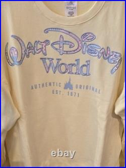 NWT! 2026 Disney Parks Walt Disney World Butter Yellow Floral Pullover Large