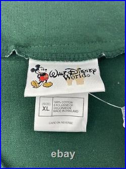 NWT Vintage Walt Disney World Mickey Mouse Green Baseball Jersey Shirt Adult XL