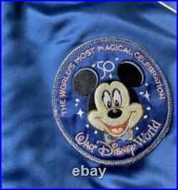 NWT Walt Disney World 50th Anniversary Celebration Castle Satin Bomber Jacket M