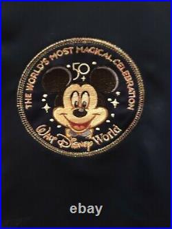 NWT Walt Disney World 50th Anniversary Celebration Castle Satin Bomber Jacket XL