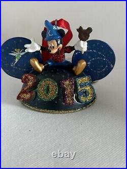 New 2015 Walt Disney World Sorcerer Mickey Mouse Ear Hat Light Up Ornament NWT