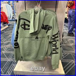 New Disney Parks Green Zip Hoodie Adult Walt Disney World Size S Small
