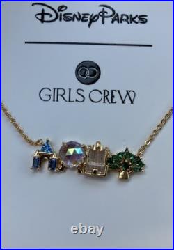 New Girls Crew Walt Disney World Four Parks Necklace Icon Attractions Gold Chain