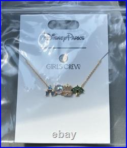 New Girls Crew Walt Disney World Four Parks Necklace Icon Attractions Gold Chain
