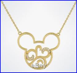 New In Box Walt Disney World Rebecca Hook Mickey Mouse Scroll Necklace
