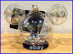 New WDW Walt Disney World 50th Anniversary Mickey Icon 4 Parks Glass Ornament