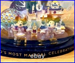 New WDW Walt Disney World 50th Anniversary Mickey Icon 4 Parks Glass Ornament