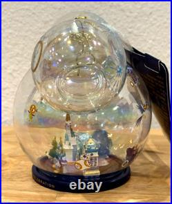 New WDW Walt Disney World 50th Anniversary Mickey Icon 4 Parks Glass Ornament