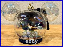 New WDW Walt Disney World 50th Anniversary Mickey Icon 4 Parks Glass Ornament