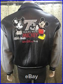 New-Walt Disney World- 75 Years with Mickey Commemorative Leather Jacket- Size M