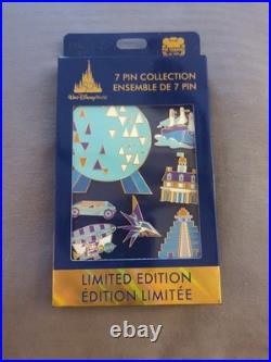 New Walt Disney World EPCOT 50th Anniversary 7 Pin Collection Box Set LE