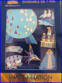 New Walt Disney World EPCOT 50th Anniversary 7 Pin Collection Box Set LE