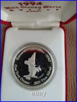 Official Disneyana Convention 1994 Walt Disney World Resort Proof One Ounce. 999