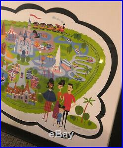 Original Disney Parks Walt Disney World 50th Map Signed SHAG 275/300 Limited