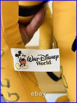 PLUTO Vintage Disneyland Walt Disney World 18 Park Yellow Signed Plush Doll