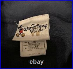 RARE 90s Vintage Walt Disney World Tour Mickey Sweatshirt Blue Crewneck Size L