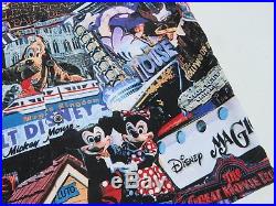 RARE Mens DISNEY WORLD S/S Button Hawaiian Shirt Medium Mickey Mouse Walt MINT