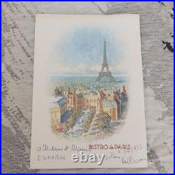RARE SIGNED 3x Michelin Chef Paul Bocuse Vintage Walt Disney World Menu 1985
