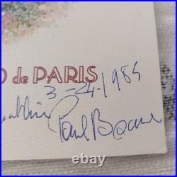 RARE SIGNED 3x Michelin Chef Paul Bocuse Vintage Walt Disney World Menu 1985