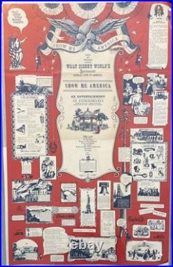 RARE VTG 1972 Walt Disney World Show Me America Musical Tour Poster 36.25 x 23