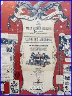 RARE VTG 1972 Walt Disney World Show Me America Musical Tour Poster 36.25 x 23