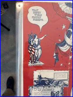 RARE VTG 1972 Walt Disney World Show Me America Musical Tour Poster 36.25 x 23
