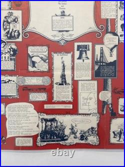 RARE VTG 1972 Walt Disney World Show Me America Musical Tour Poster 36.25 x 23