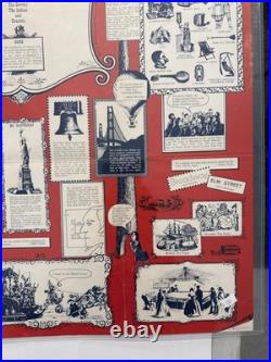 RARE VTG 1972 Walt Disney World Show Me America Musical Tour Poster 36.25 x 23