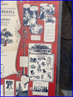 RARE VTG 1972 Walt Disney World Show Me America Musical Tour Poster 36.25 x 23