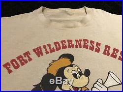 RARE Vintage 70s Disney Shirt Fort Wilderness Mickey XL L Walt World Disneyland