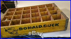 RARE Vintage Donald Duck Wood Soda Crate walt disney land world 50s