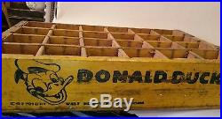RARE Vintage Donald Duck Wood Soda Crate walt disney land world 50s
