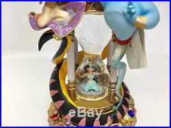 RARE! Walt Disney World Aladdin Hourglass Snowglobe with lights & music 1992