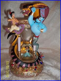 RARE! Walt Disney World Aladdin Hourglass Snowglobe with lights & music MUST SEE