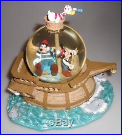 RARE Walt Disney World Pirate Mickey Mouse Snow Globe, Donald Duck, Goofy, Yo Ho