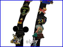 Rare 2002 Walt Disney World (11) Trading Pins On Lanyard Discontinued