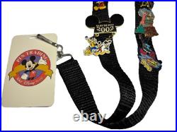 Rare 2002 Walt Disney World (11) Trading Pins On Lanyard Discontinued