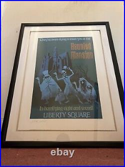 Rare Marc Davis Signed Walt Disney World Haunted Mansion Giclee lithograph