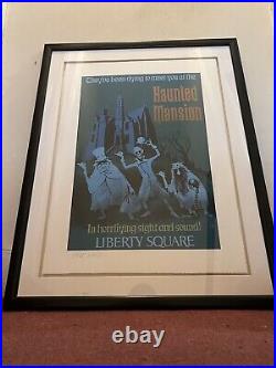 Rare Marc Davis Signed Walt Disney World Haunted Mansion Giclee lithograph