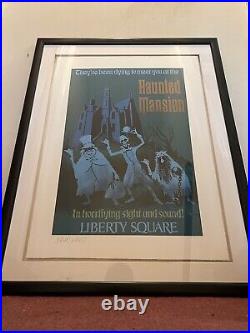 Rare Marc Davis Signed Walt Disney World Haunted Mansion Giclee lithograph