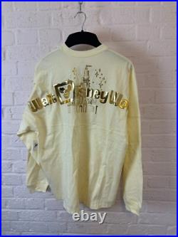 Rare NWT Walt Disney world Castle Gold glitter spirit jersey NWT Size Large