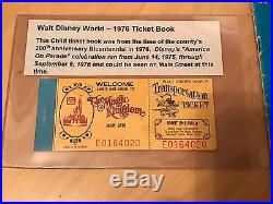 Rare Vintage Original 1976 Walt Disney World Ticket & Brochure Complete & Unused