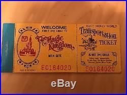 Rare Vintage Original 1976 Walt Disney World Ticket & Brochure Complete & Unused